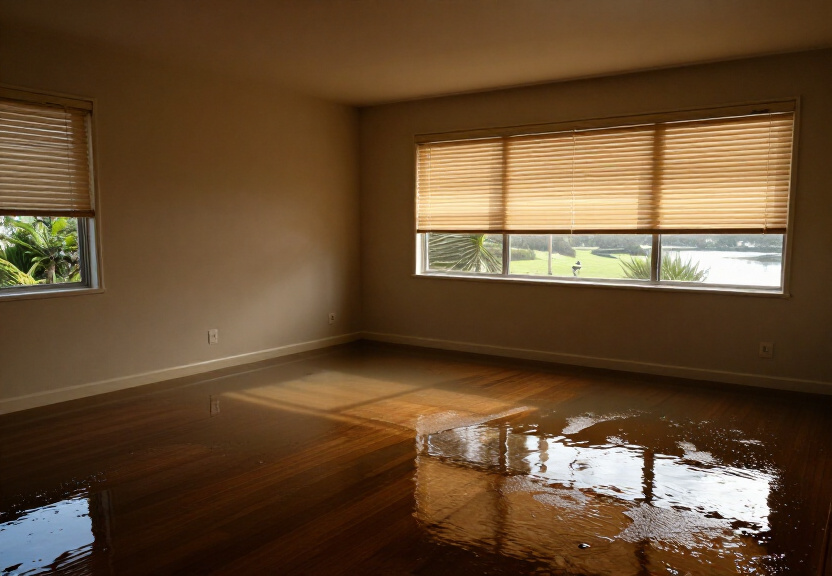 Waterlogged carpet in Duffys Forest home before drying